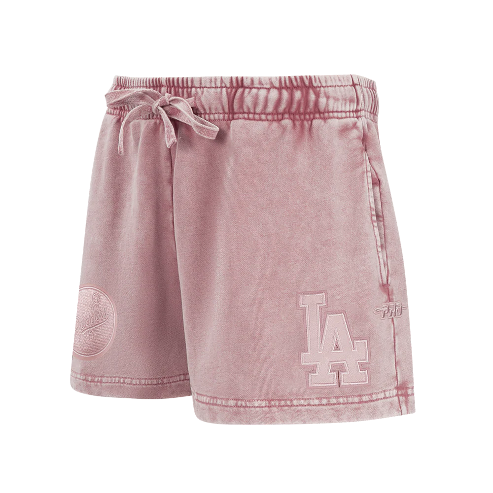MLB LOS ANGELES DODGERS WASHED CLASSIC WOMEN'S ENZYME WASH FT SHORT (WASHED MAUVE)
