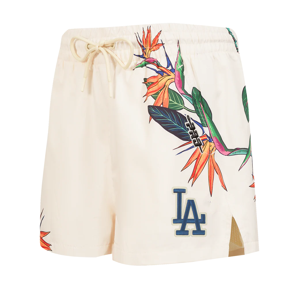 MLB LOS ANGELES DODGERS PARADISE WOMEN'S WOVEN SHORT (EGGSHELL) - Image 4