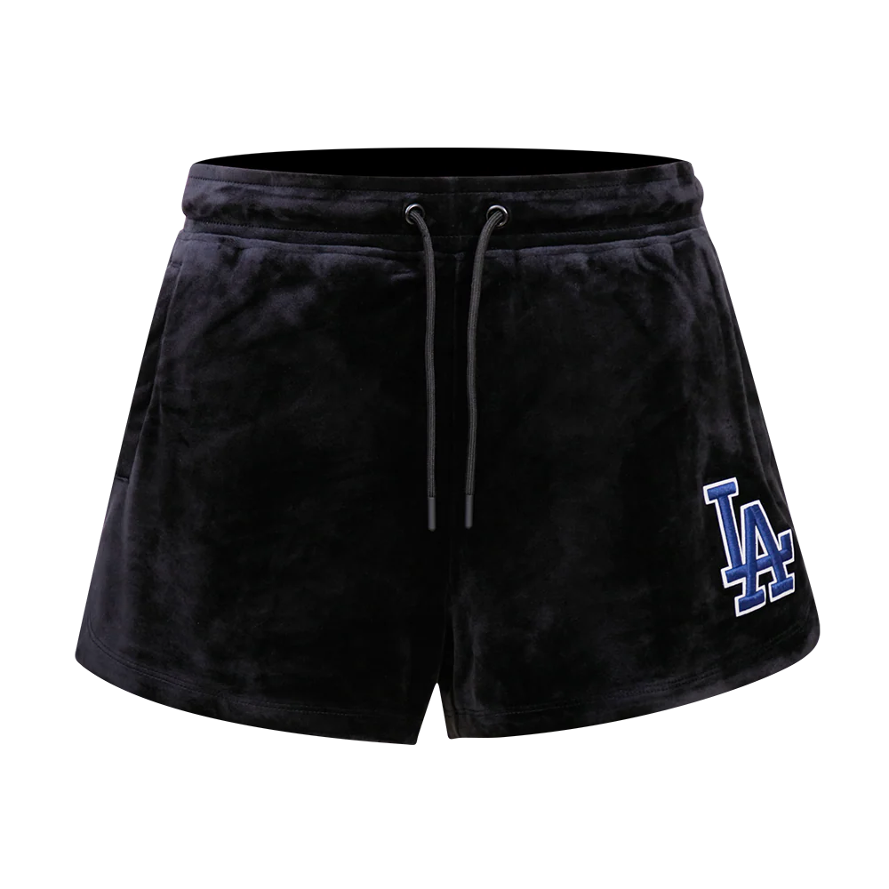 MLB LOS ANGELES DODGERS CLASSIC WOMEN'S VELOUR SHORT (BLACK) - Image 2