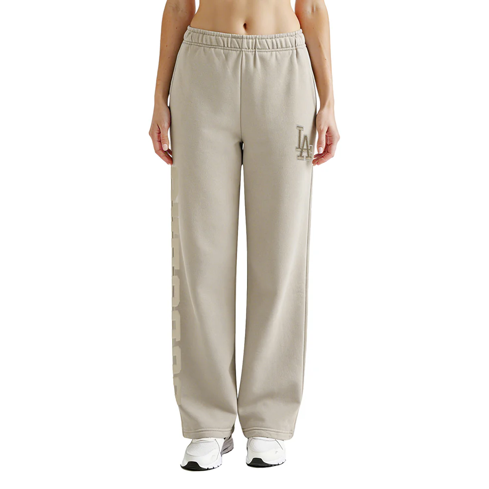 MLB LOS ANGELES DODGERS WINGSPAN WOMEN'S STRAIGHT LEG SWEATPANT (TAUPE) - Image 2