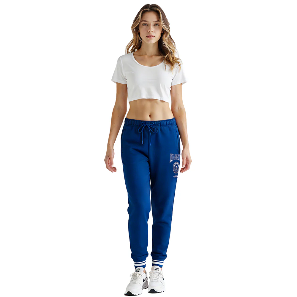 MLB LOS ANGELES DODGERS CREST EMBLEM WOMEN'S RIB FLC SWEATPANT (DODGER BLUE) - Image 3