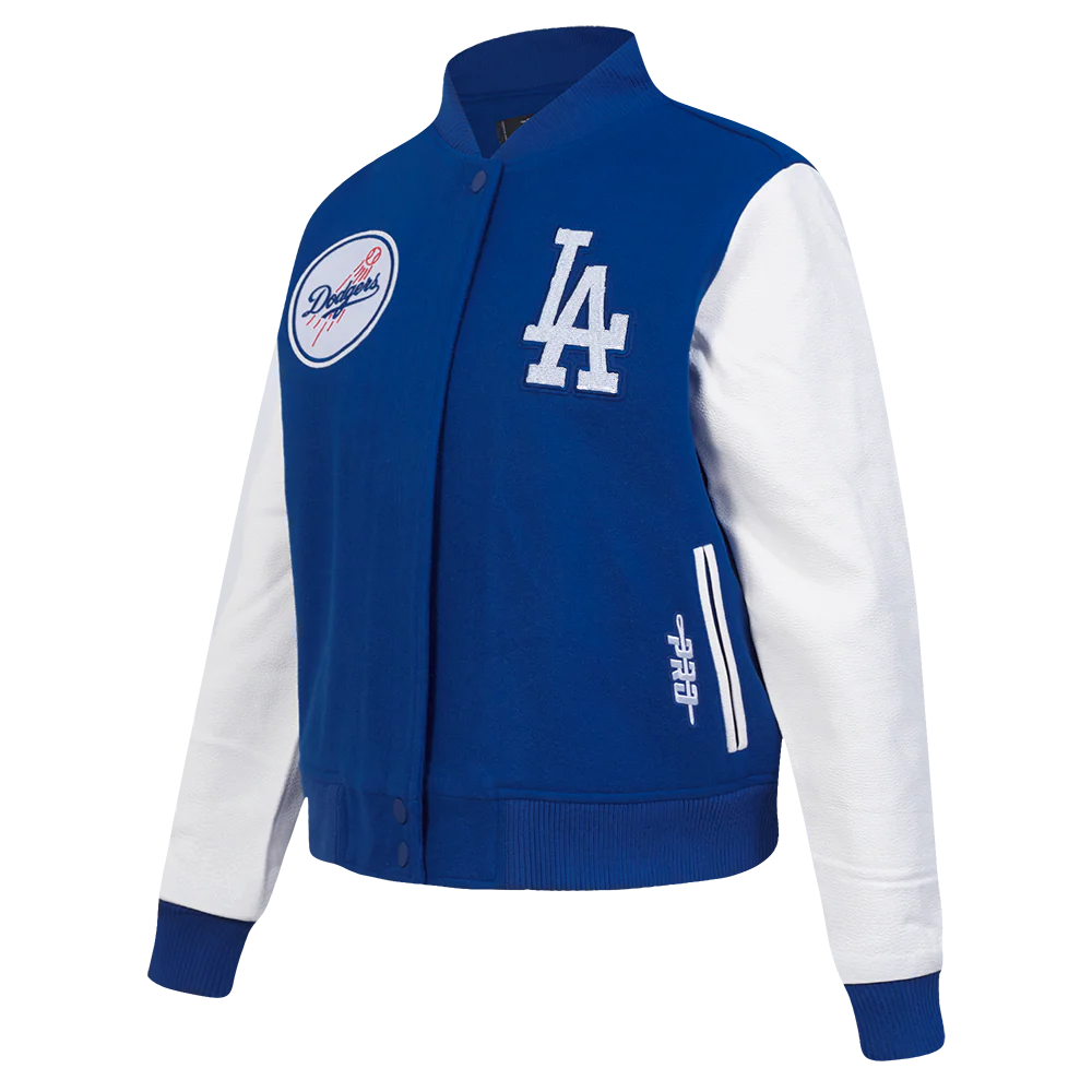 MLB LOS ANGELES DODGERS GAME DAY CLASSICS WOMEN'S WOOL VARSITY JACKET (DODGER BLUE/WHITE) - Image 4