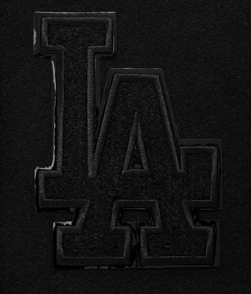 MLB LOS ANGELES DODGERS TRIPLE BLACK WOOL WOMEN'S VARSITY JACKET (TRIPLE BLACK) - Image 8