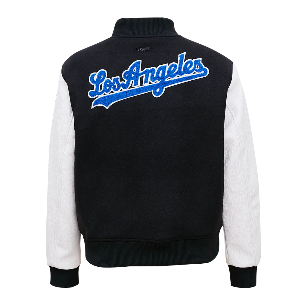 MLB LOS ANGELES DODGERS CLASSIC WOOL WOMEN'S VARSITY JACKET (BLACK/WHITE) - Image 4