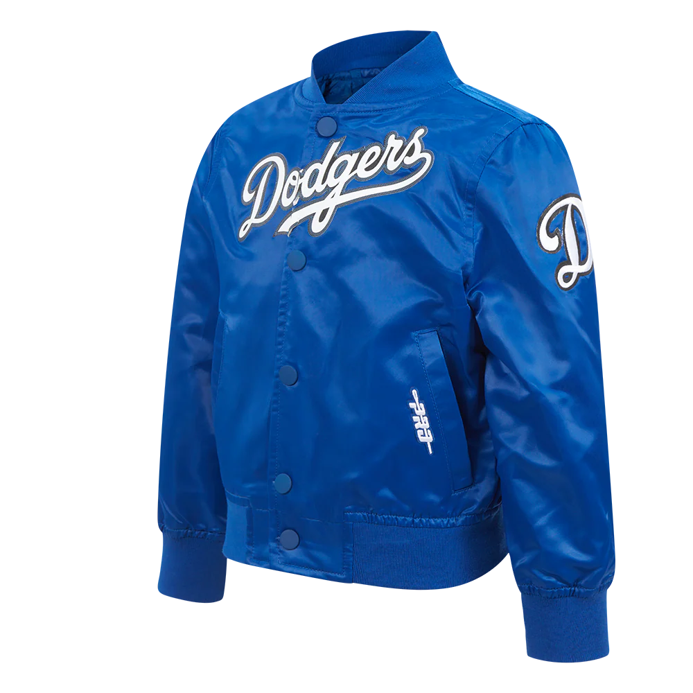 MLB LOS ANGELES DODGERS CLASSIC TODDLER BOYS SATIN JACKET (DODGER BLUE) - Image 2