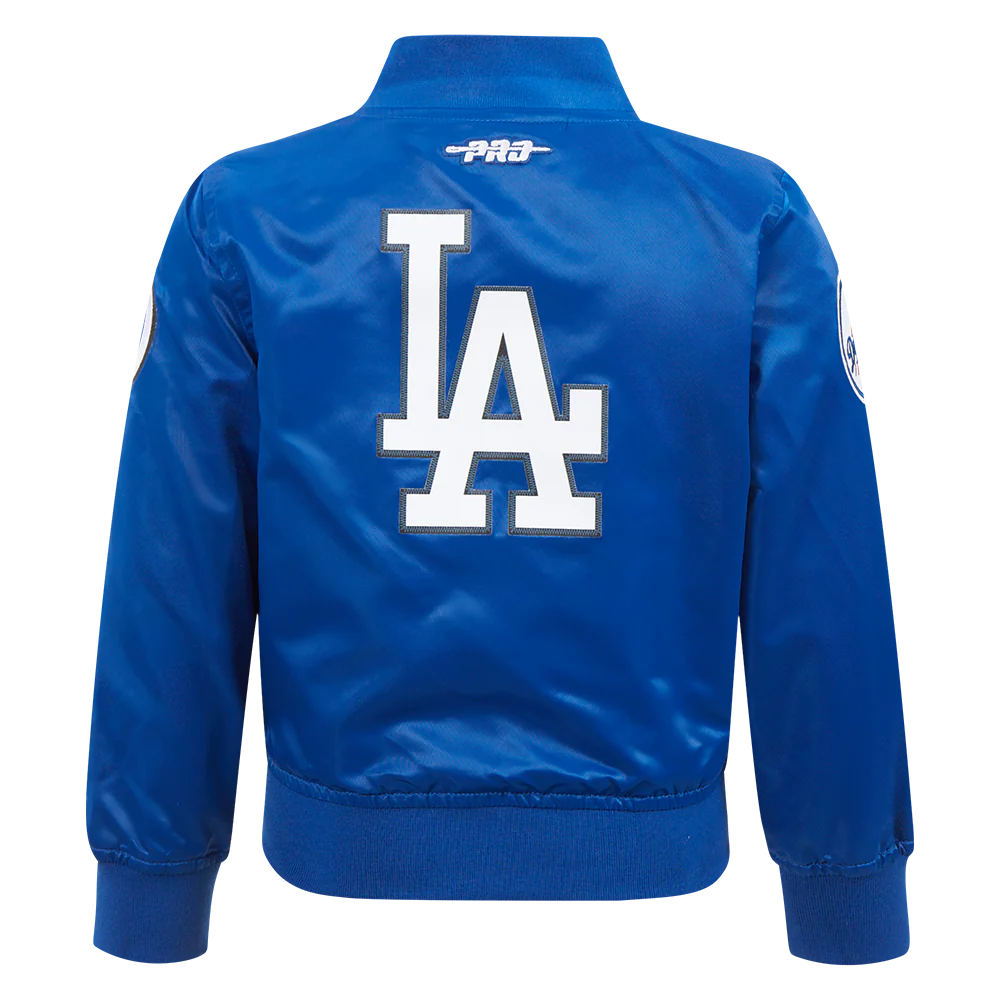 MLB LOS ANGELES DODGERS CLASSIC TODDLER BOYS SATIN JACKET (DODGER BLUE) - Image 3