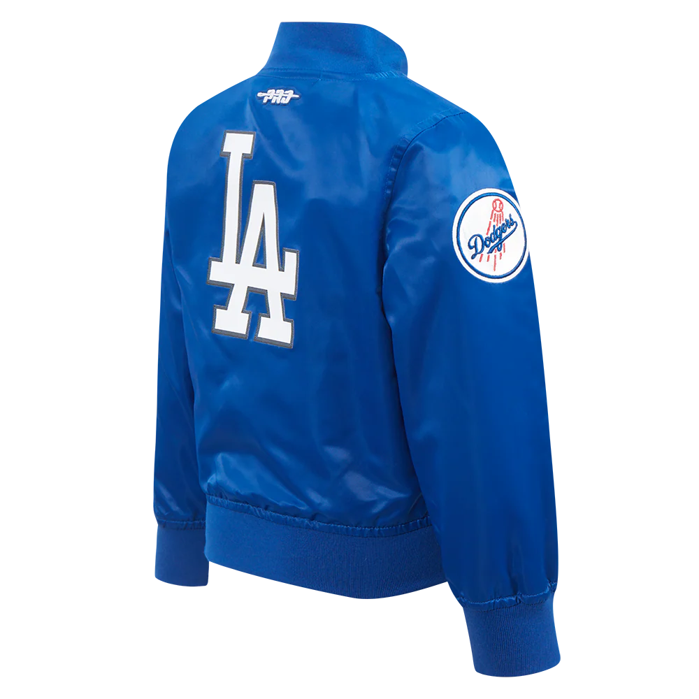 MLB LOS ANGELES DODGERS CLASSIC TODDLER BOYS SATIN JACKET (DODGER BLUE) - Image 4