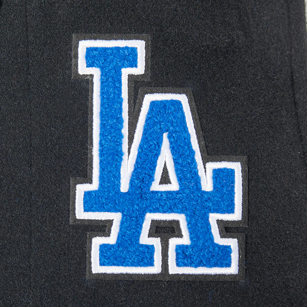 MLB LOS ANGELES DODGERS CLASSIC TODDLER BOYS WOOL VARSITY JACKET (BLACK/WHITE) - Image 5