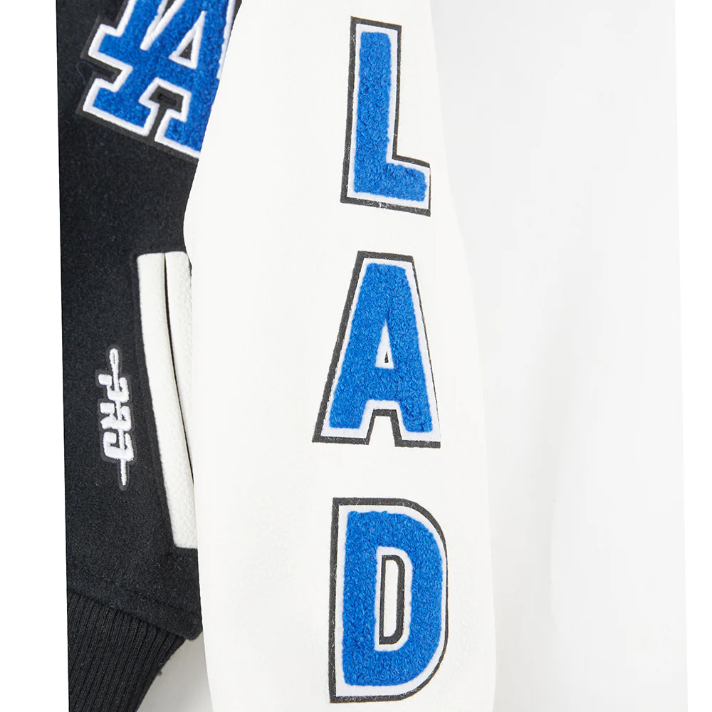 MLB LOS ANGELES DODGERS CLASSIC TODDLER BOYS WOOL VARSITY JACKET (BLACK/WHITE) - Image 8