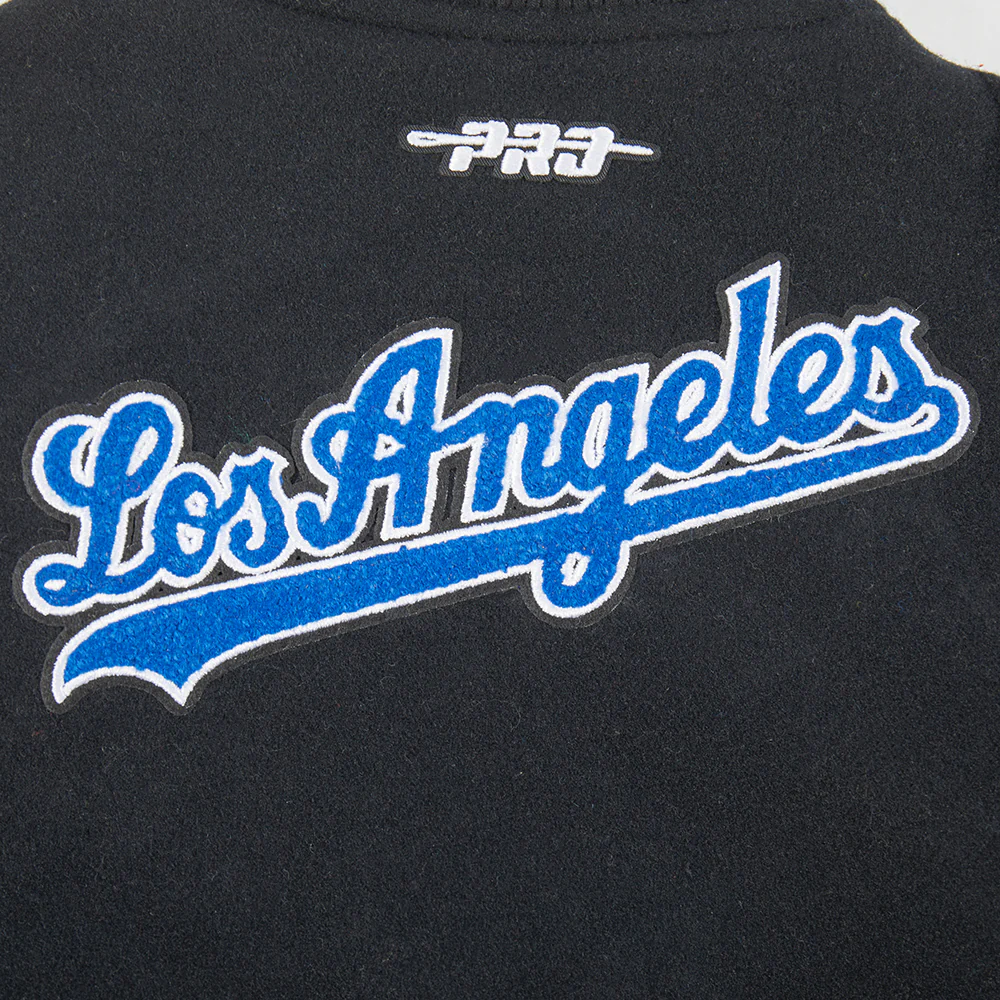 MLB LOS ANGELES DODGERS CLASSIC TODDLER BOYS WOOL VARSITY JACKET (BLACK/WHITE) - Image 9