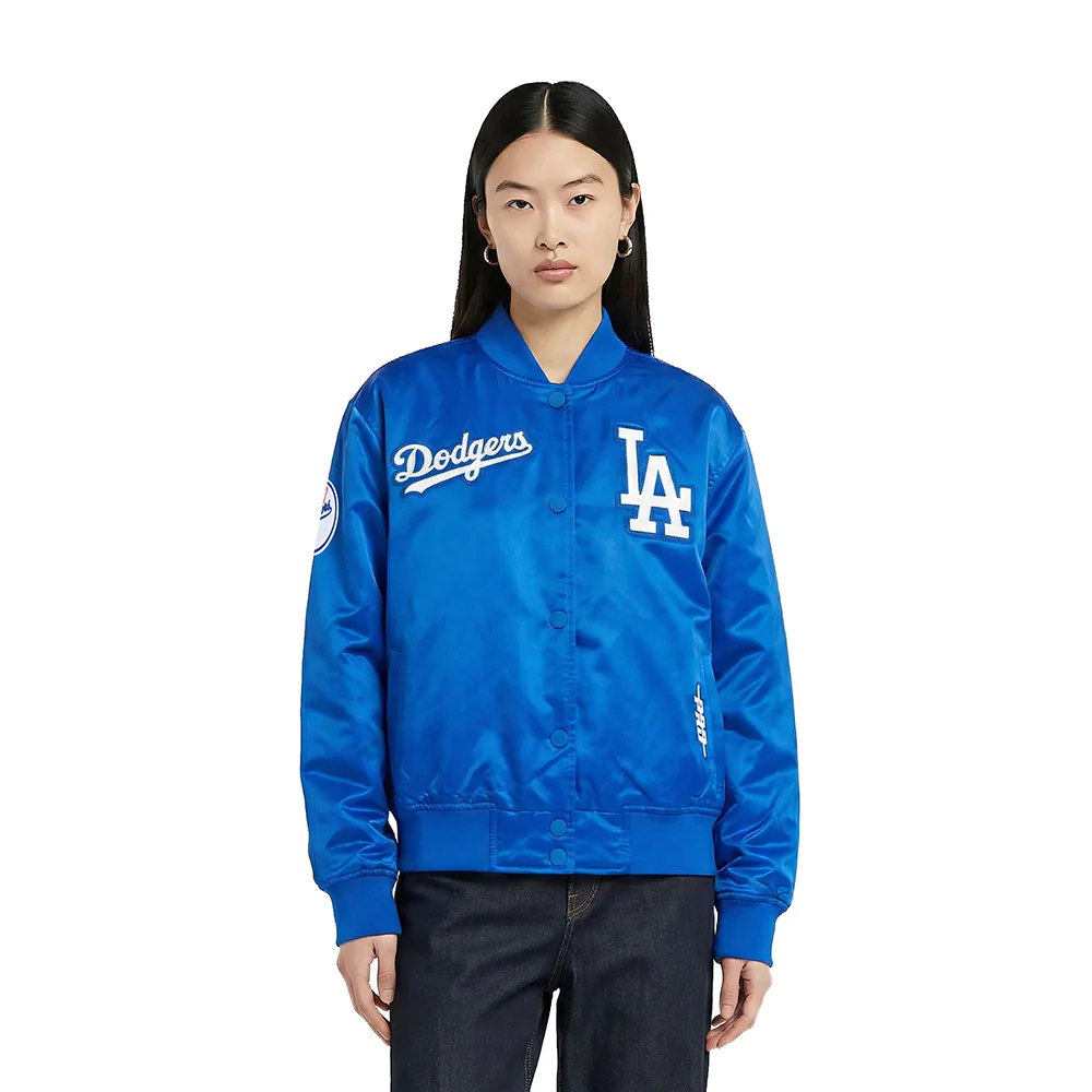MLB LOS ANGELES DODGERS GAME DAY CLASSICS WOMEN'S SATIN JACKET (DODGER BLUE)
