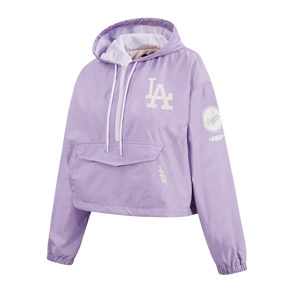 MLB LOS ANGELES DODGERS HOLOGRAM WOMEN'S 1/2 ZIP WIND JACKET (IRIDESCENT) - Image 2