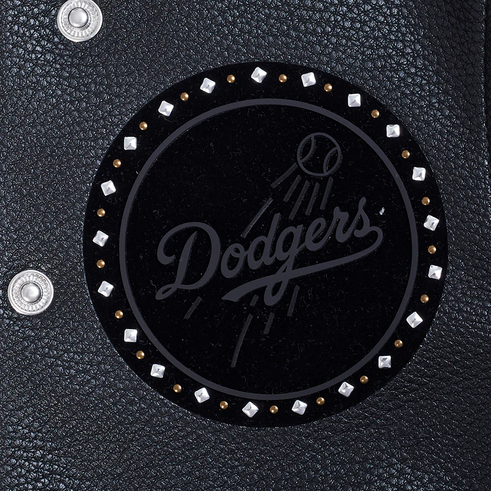 MLB LOS ANGELES DODGERS RENEGADE WOMEN'S LEATHER JACKET (BLACK) - Image 5