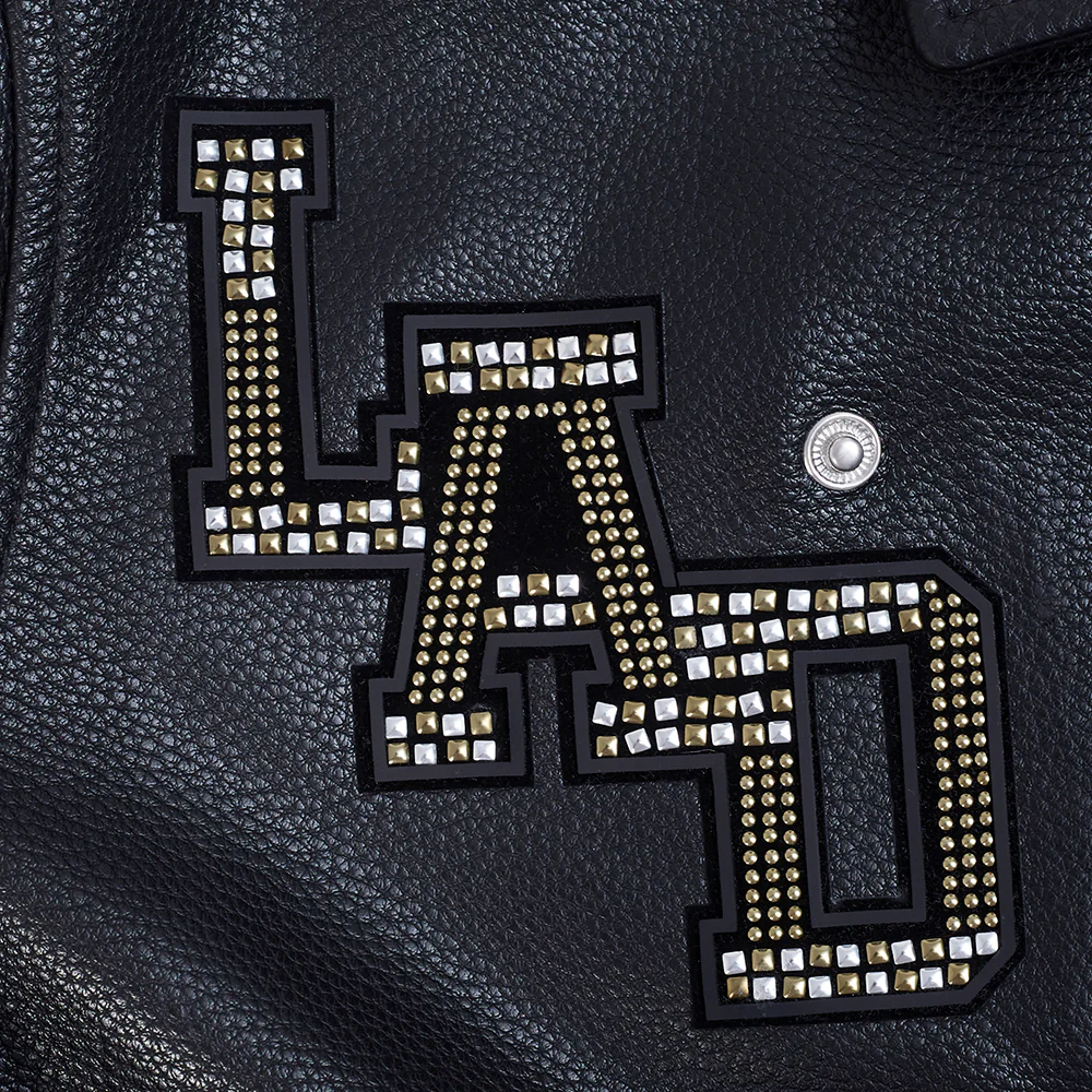 MLB LOS ANGELES DODGERS RENEGADE WOMEN'S LEATHER JACKET (BLACK) - Image 6