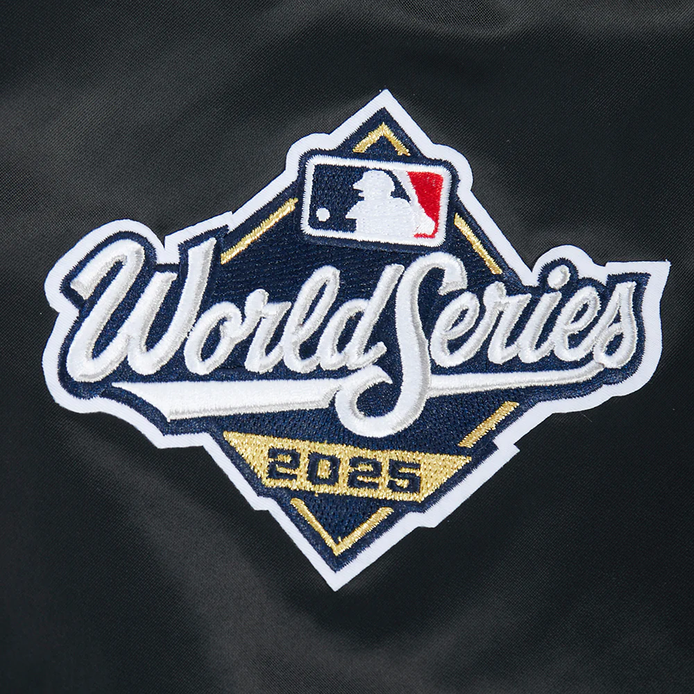 MLB LOS ANGELES DODGERS MLB WORLD SERIES 2025 WOMEN'S RIB SATIN JACKET (BLACK) - Image 10