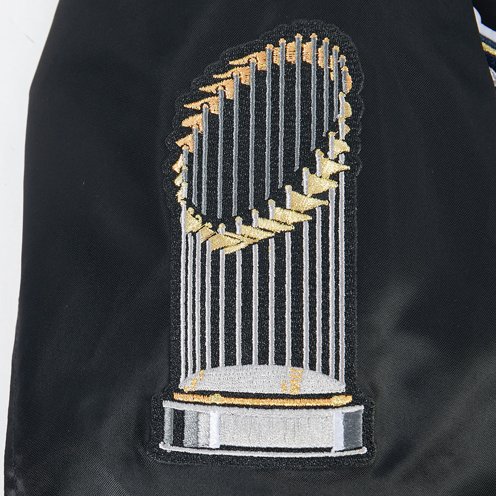 MLB LOS ANGELES DODGERS MLB WORLD SERIES 2025 WOMEN'S RIB SATIN JACKET (BLACK) - Image 9