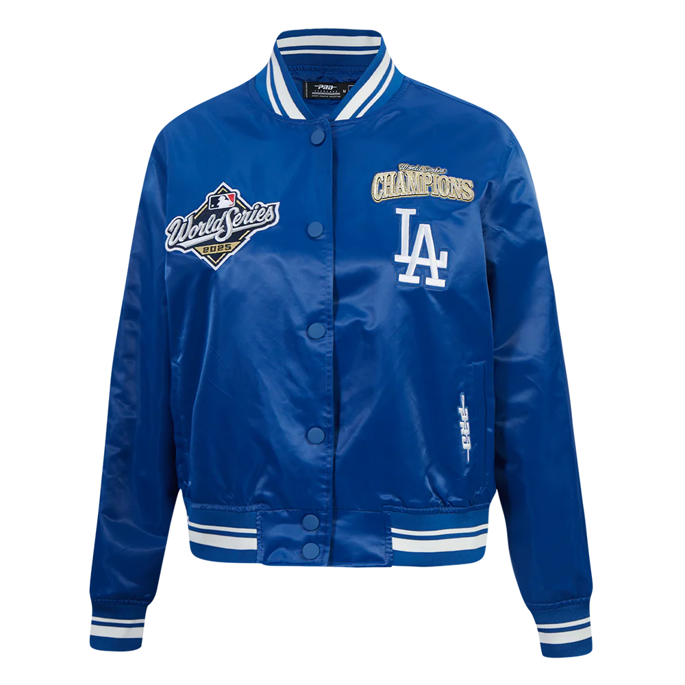 MLB LOS ANGELES DODGERS MLB WORLD SERIES 2025 WOMEN'S RIB SATIN JACKET (DODGER BLUE) - Image 3