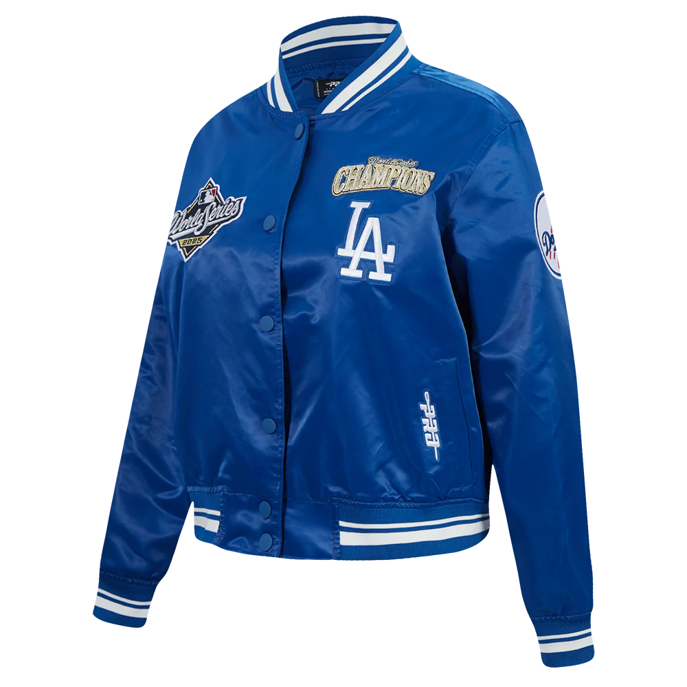 MLB LOS ANGELES DODGERS MLB WORLD SERIES 2025 WOMEN'S RIB SATIN JACKET (DODGER BLUE) - Image 5