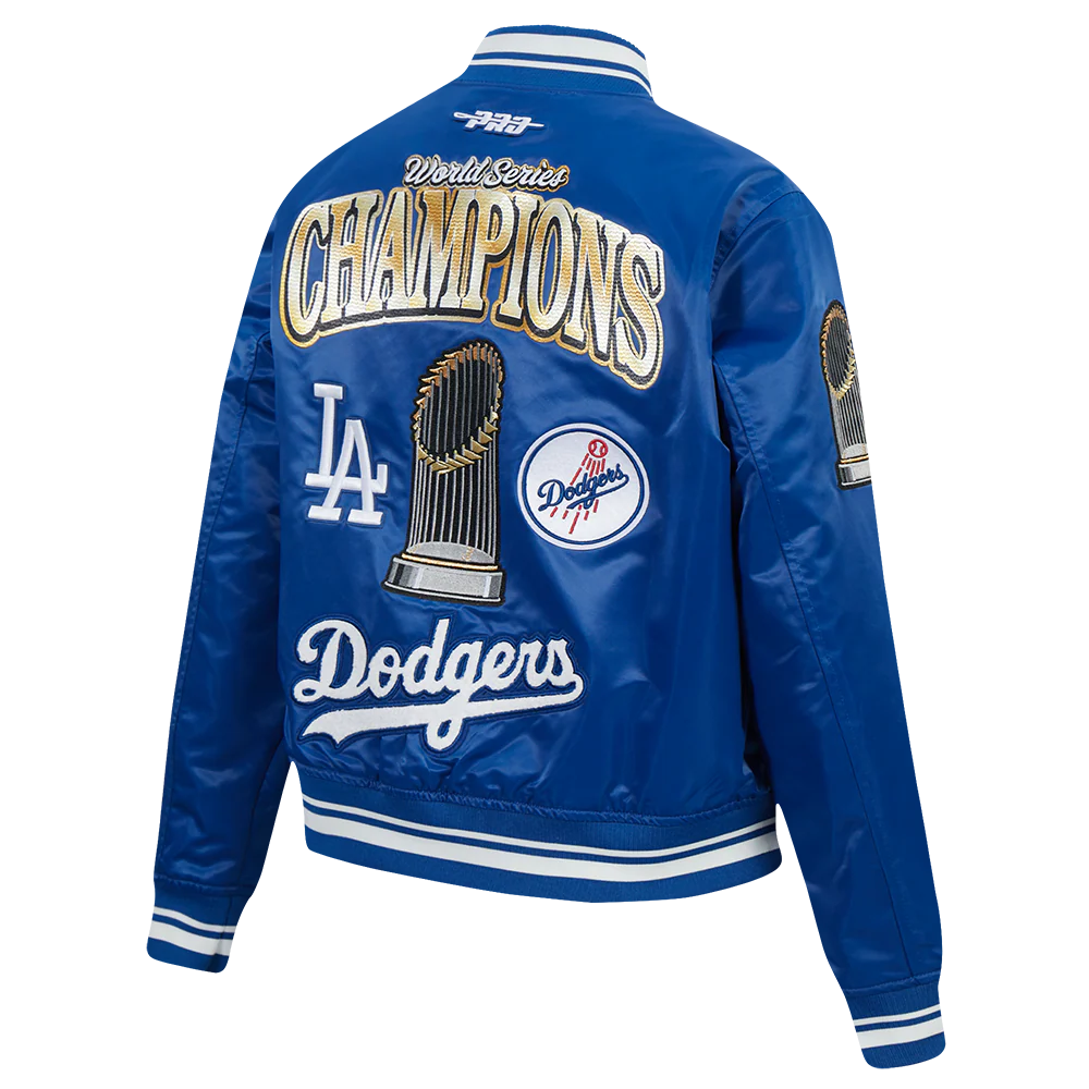 MLB LOS ANGELES DODGERS MLB WORLD SERIES 2025 WOMEN'S RIB SATIN JACKET (DODGER BLUE) - Image 6