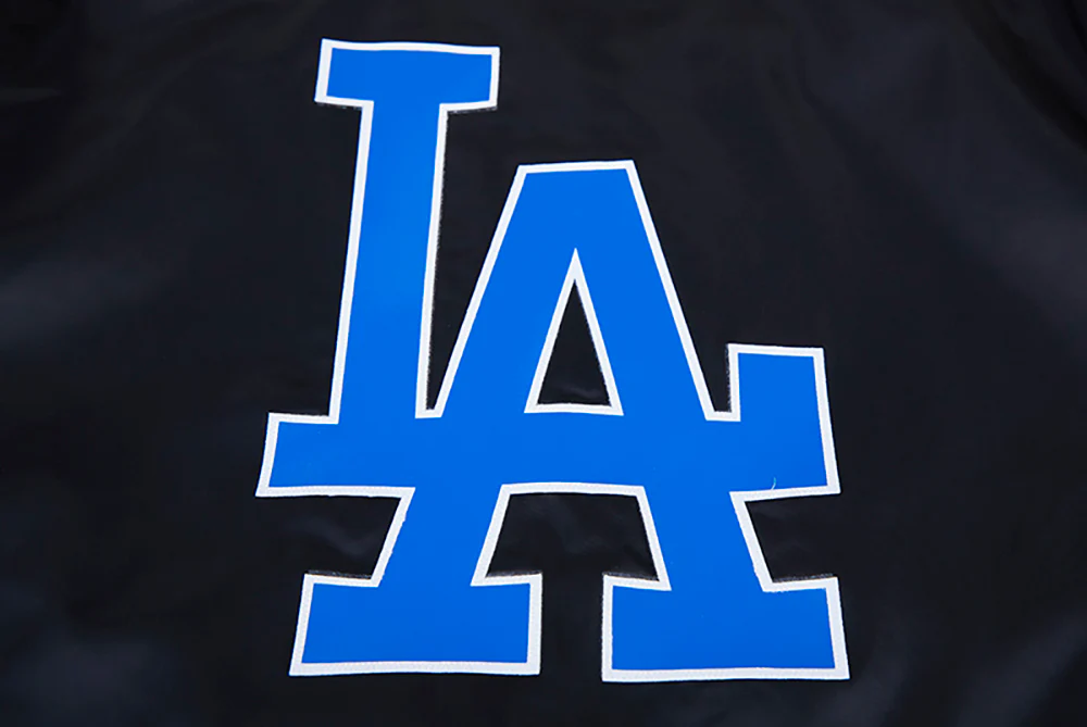 MLB LOS ANGELES DODGERS CLASSIC WOMEN'S SATIN JACKET (BLACK) - Image 8