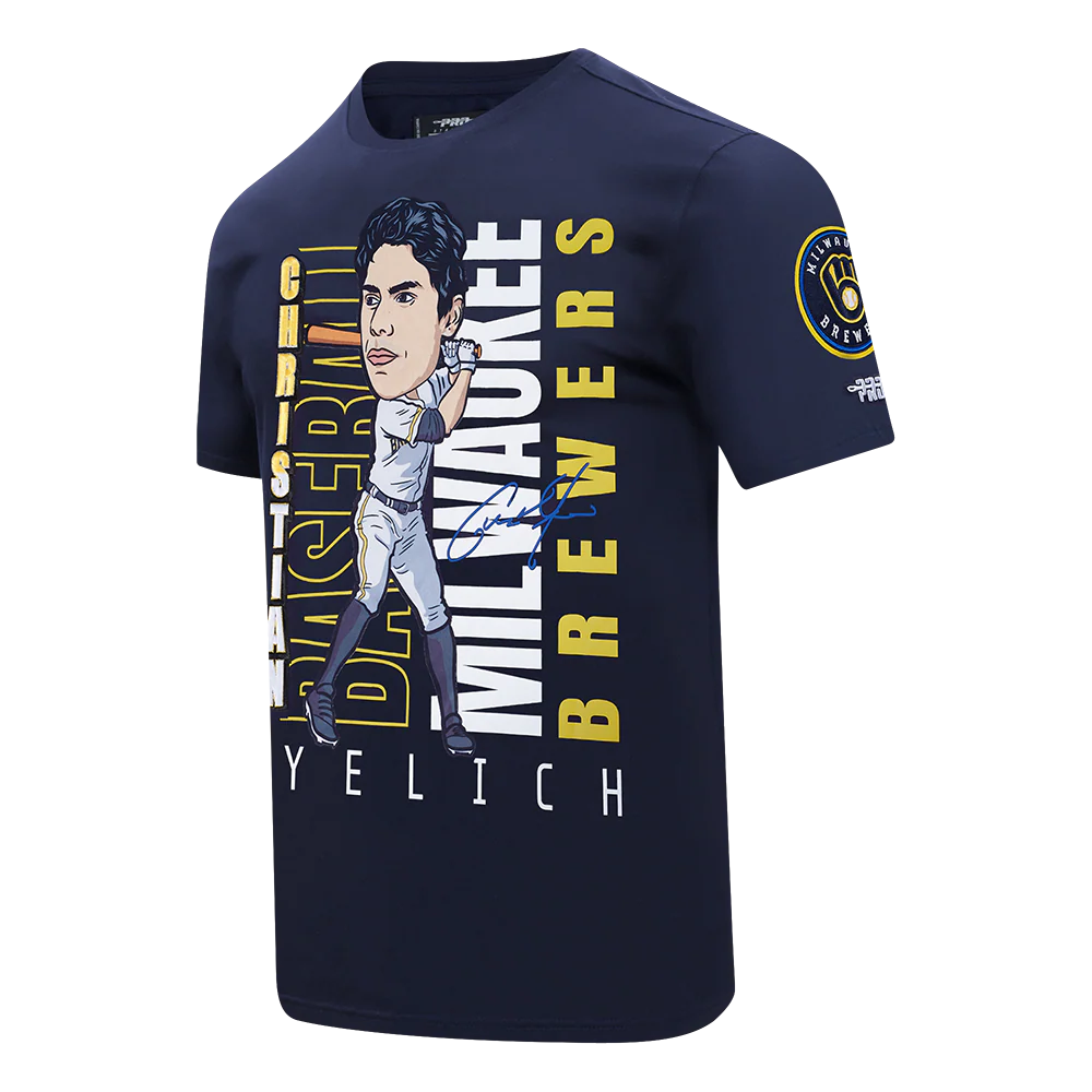 MLB MILWAUKEE BREWERS CHRISTIAN YELICH #22 REMIX AVATAR SINGLE JERSEY MEN'S TOP (MIDNIGHT NAVY) - Image 2