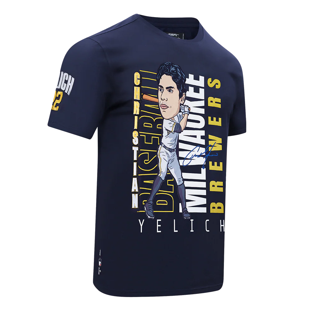 MLB MILWAUKEE BREWERS CHRISTIAN YELICH #22 REMIX AVATAR SINGLE JERSEY MEN'S TOP (MIDNIGHT NAVY) - Image 3