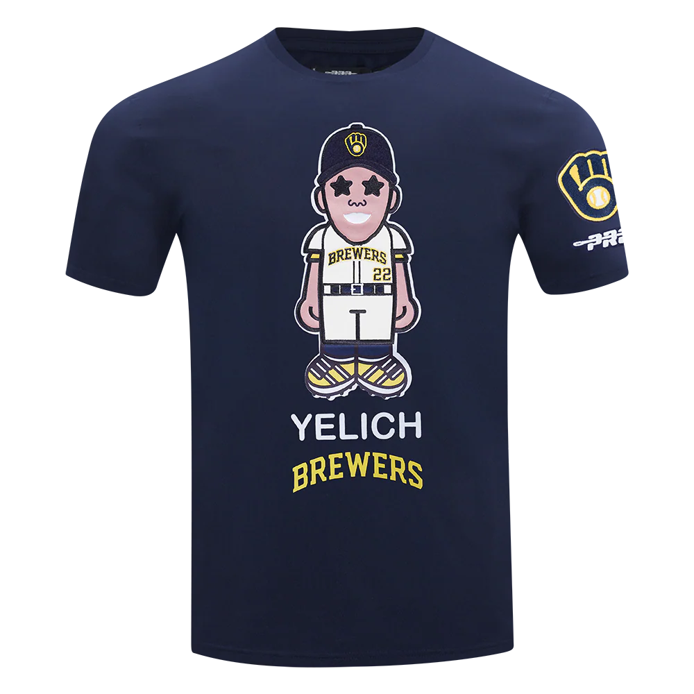 MLB MILWAUKEE BREWERS CHRISTIAN YELICH #22 AVATAR SINGLE JERSEY MEN'S TOP (MIDNIGHT NAVY)