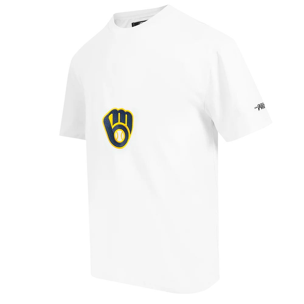MLB MILWAUKEE BREWERS LIVING LARGE MEN'S CJ DROP SHOULDER TEE (WHITE) - Image 3