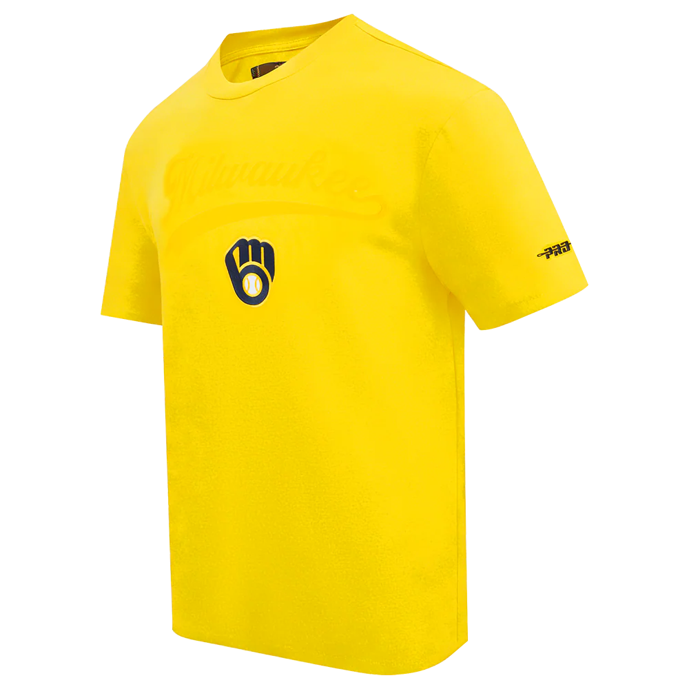 MLB MILWAUKEE BREWERS LIVING LARGE MEN'S CJ DROP SHOULDER TEE (YELLOW) - Image 3