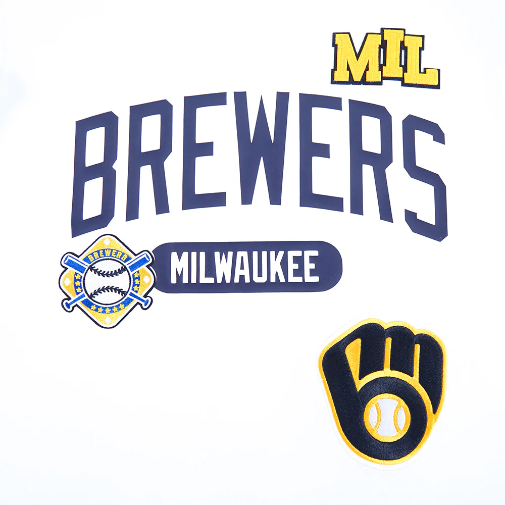 MLB MILWAUKEE BREWERS LETTERMAN MEN'S S/S TEE (WHITE) - Image 5