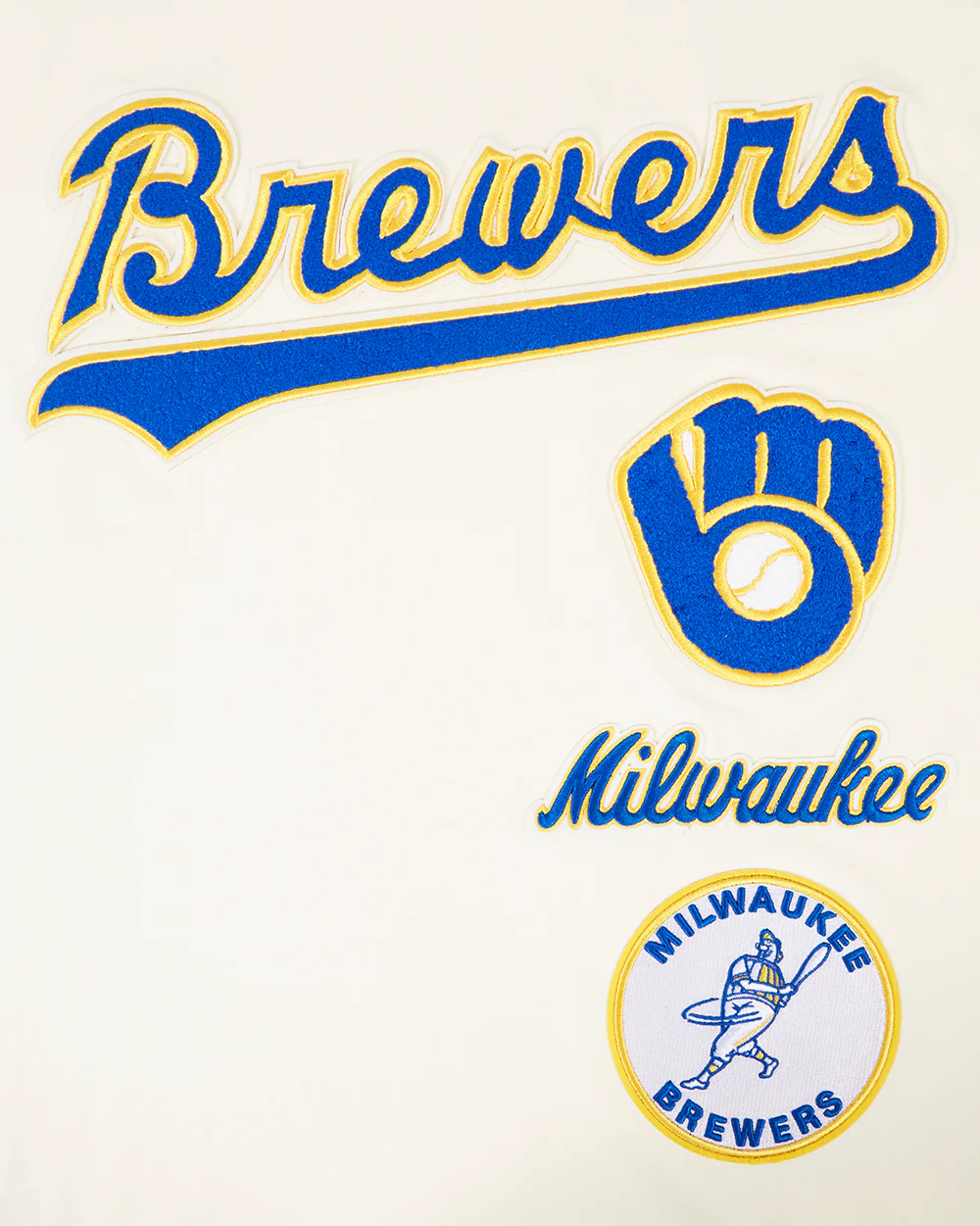 MLB MILWAUKEE BREWERS RETRO CLASSIC MEN'S STRIPED TOP (EGGSHELL/ UNIVERSITY BLUE) - Image 5