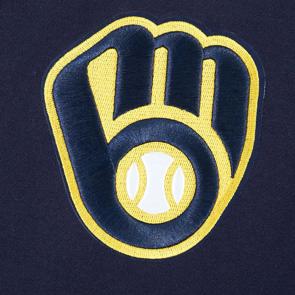 MLB MILWAUKEE BREWERS LIVING LARGE MEN'S DROP SHOULDER FLC PO HOODIE (MIDNIGHT NAVY) - Image 5