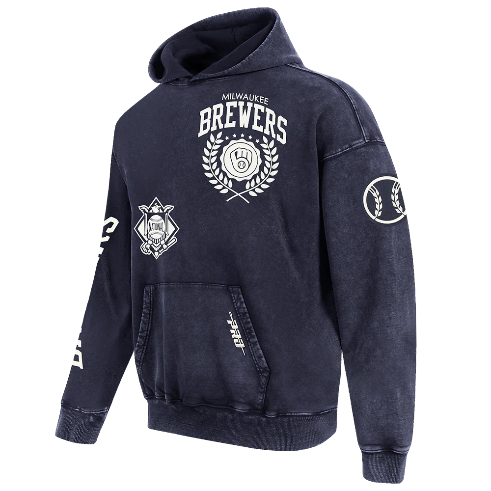 MILWAUKEE BREWERS STREET TEAM MEN'S ENZYME WASH DS FT PO HOODIE (WASHED MIDNIGHT NAVY) - Image 3