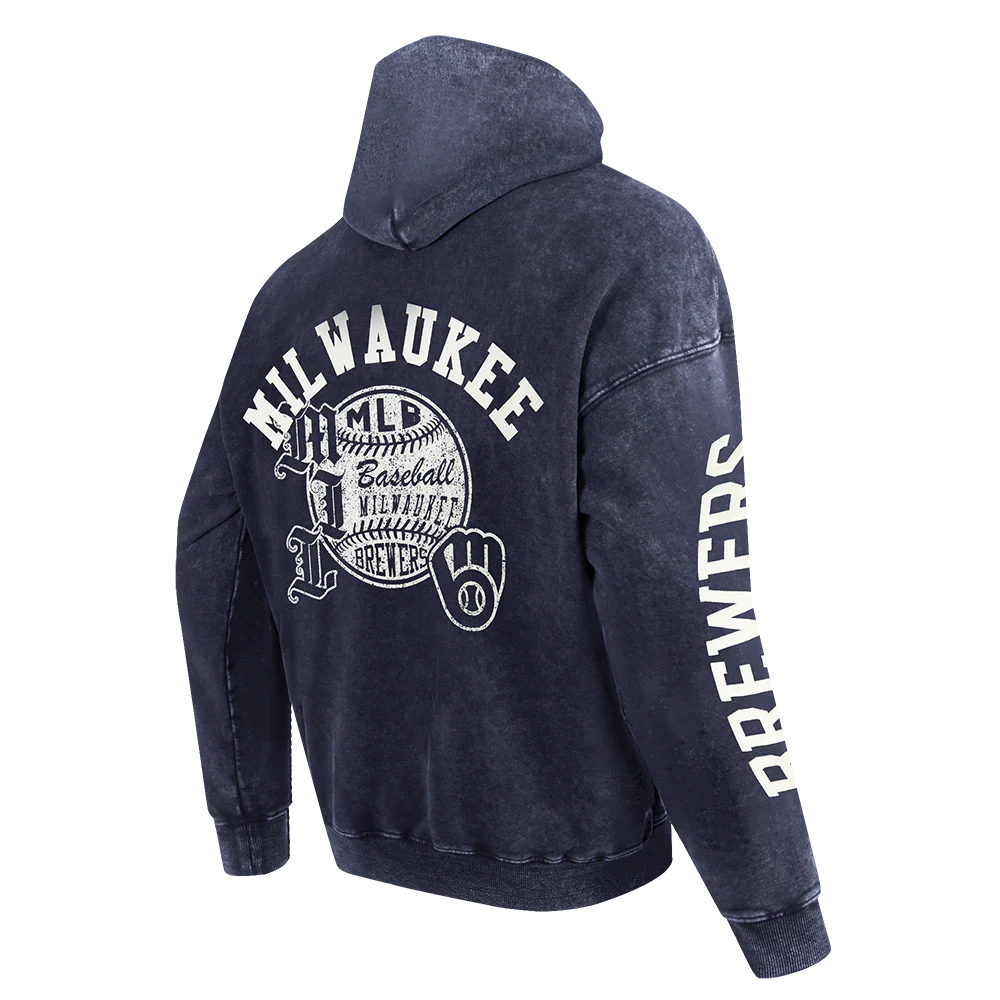 MILWAUKEE BREWERS STREET TEAM MEN'S ENZYME WASH DS FT PO HOODIE (WASHED MIDNIGHT NAVY) - Image 4