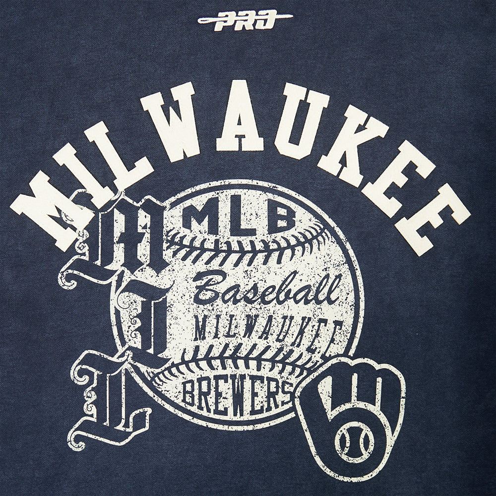 MILWAUKEE BREWERS STREET TEAM MEN'S ENZYME WASH DS FT PO HOODIE (WASHED MIDNIGHT NAVY) - Image 5