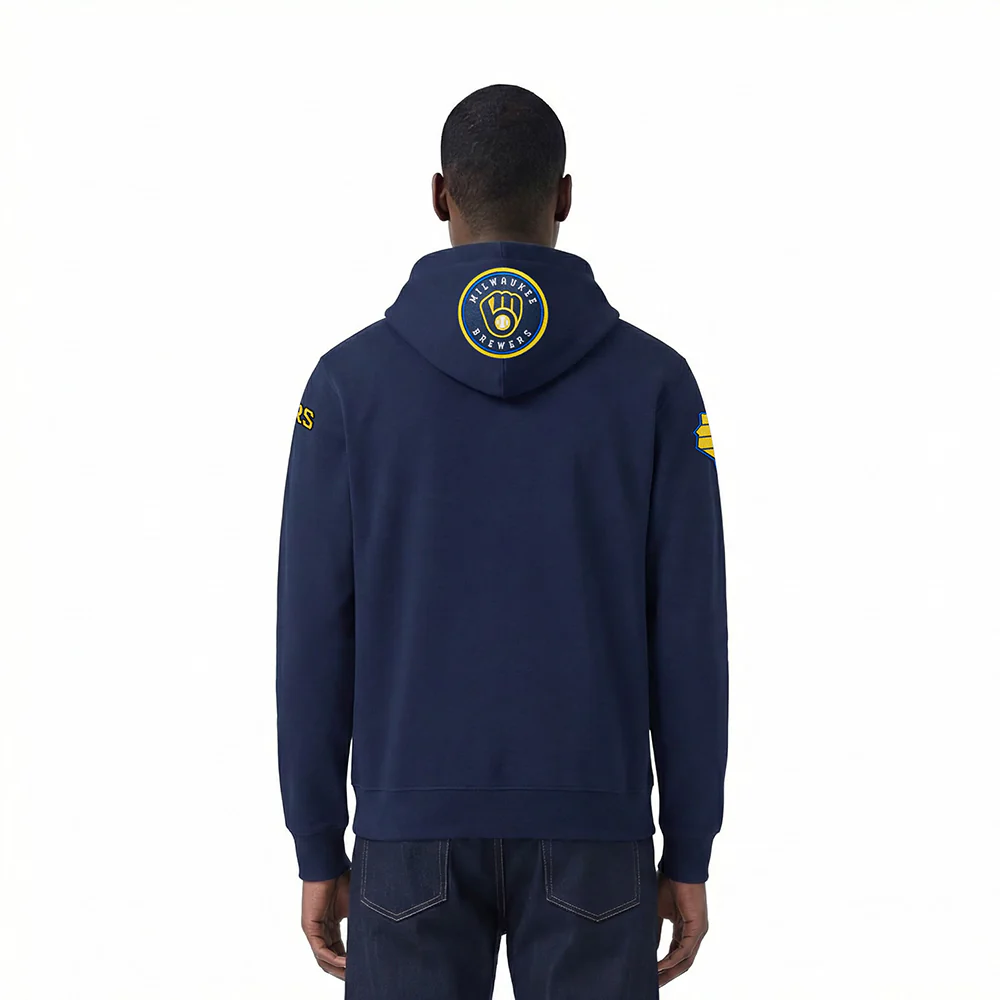 MLB MILWAUKEE BREWERS CITY ARCH MEN'S FLC PO HOODIE (MIDNIGHT NAVY) - Image 2