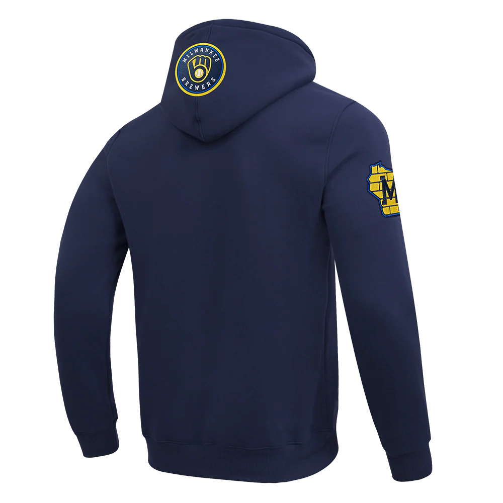 MLB MILWAUKEE BREWERS CITY ARCH MEN'S FLC PO HOODIE (MIDNIGHT NAVY) - Image 4