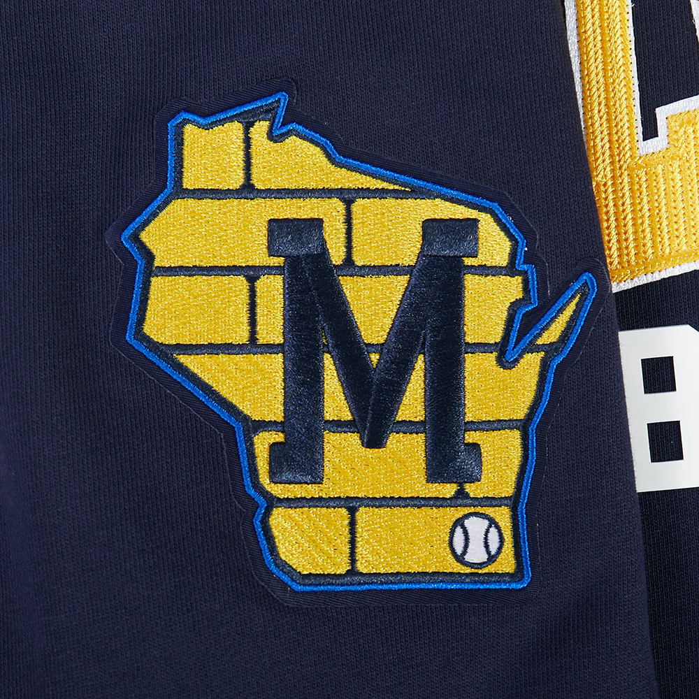 MLB MILWAUKEE BREWERS CITY ARCH MEN'S FLC PO HOODIE (MIDNIGHT NAVY) - Image 8