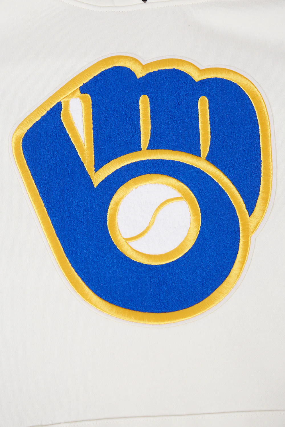 MLB MILWAUKEE BREWERS RETRO CLASSIC MEN'S PULLOVER HOODIE (EGGSHELL/ UNIVERSITY BLUE) - Image 5