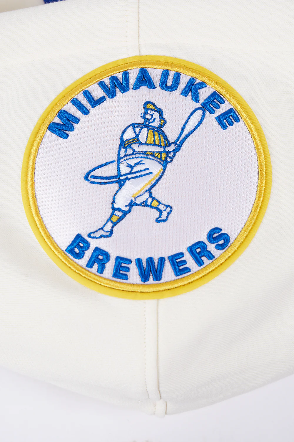 MLB MILWAUKEE BREWERS RETRO CLASSIC MEN'S PULLOVER HOODIE (EGGSHELL/ UNIVERSITY BLUE) - Image 8