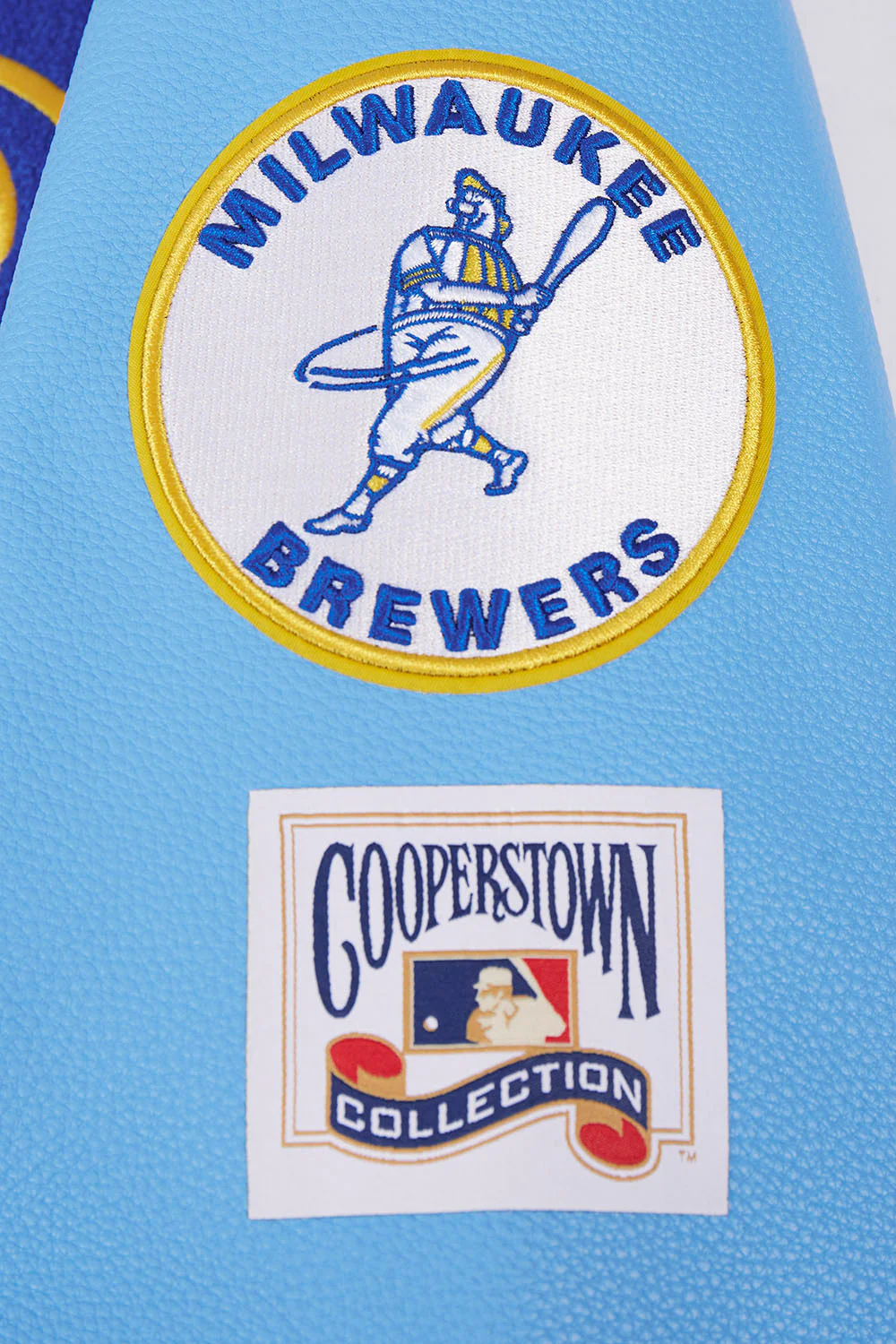 MLB MILWAUKEE BREWERS RETRO CLASSIC MEN'S RIB WOOL VARSITY JACKET (EGGSHELL/UNIVERSAL BLUE) - Image 10