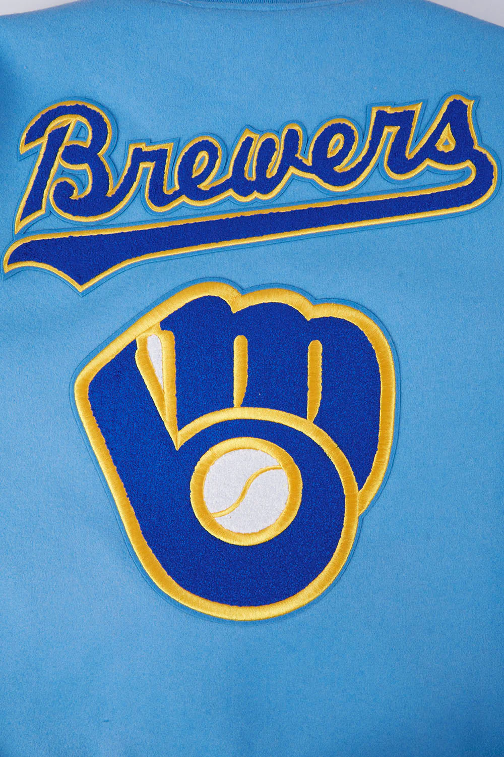 MLB MILWAUKEE BREWERS RETRO CLASSIC MEN'S RIB WOOL VARSITY JACKET (UNIVERSITY BLUE/WHITE) - Image 11