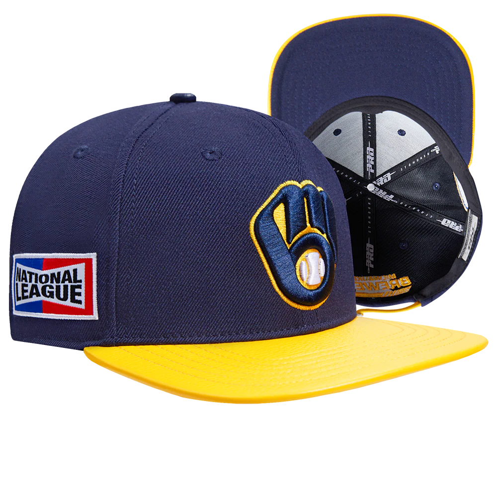 MLB MILWAUKEE BREWERS FAST LANE LOGO WOOL STRAPBACK (MIDNIGHT NAVY) - Image 8
