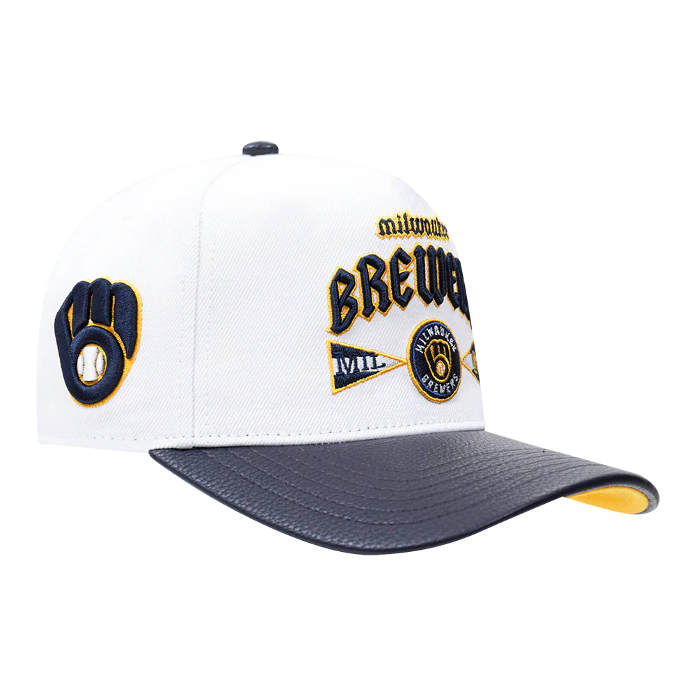 MLB MILWAUKEE BREWERS CITY TOUR CURVED STRAPBACK HAT (WHITE) - Image 2