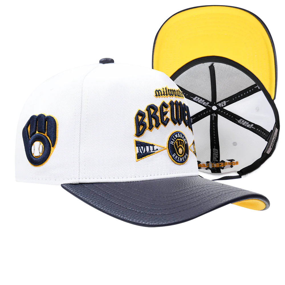 MLB MILWAUKEE BREWERS CITY TOUR CURVED STRAPBACK HAT (WHITE) - Image 7
