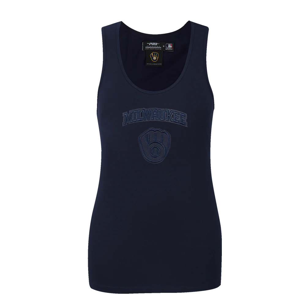 MLB MILWAUKEE BREWERS TRIPLE TONAL RELAXED FIT WOMEN'S RACERBACK (MIDNIGHT NAVY)