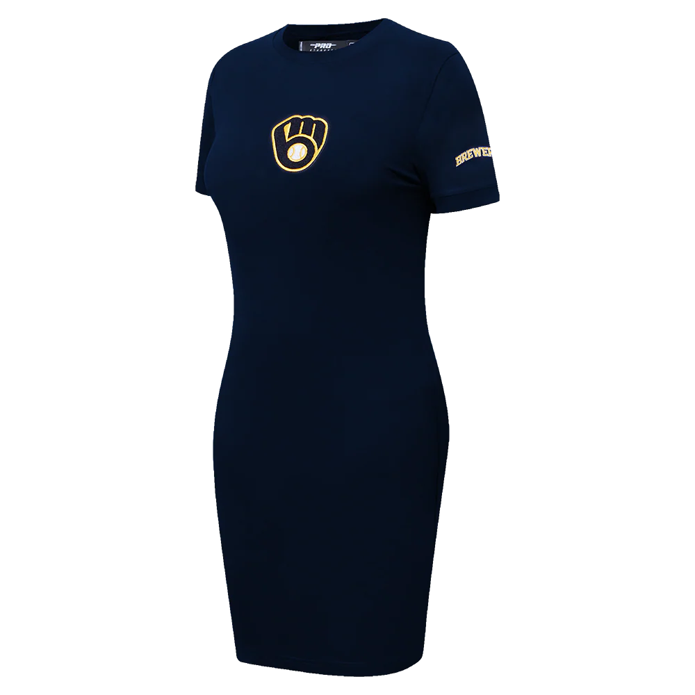 MLB MILWAUKEE BREWERS CLASSIC WOMEN'S BODYCON DRESS (MIDNIGHT NAVY) - Image 2