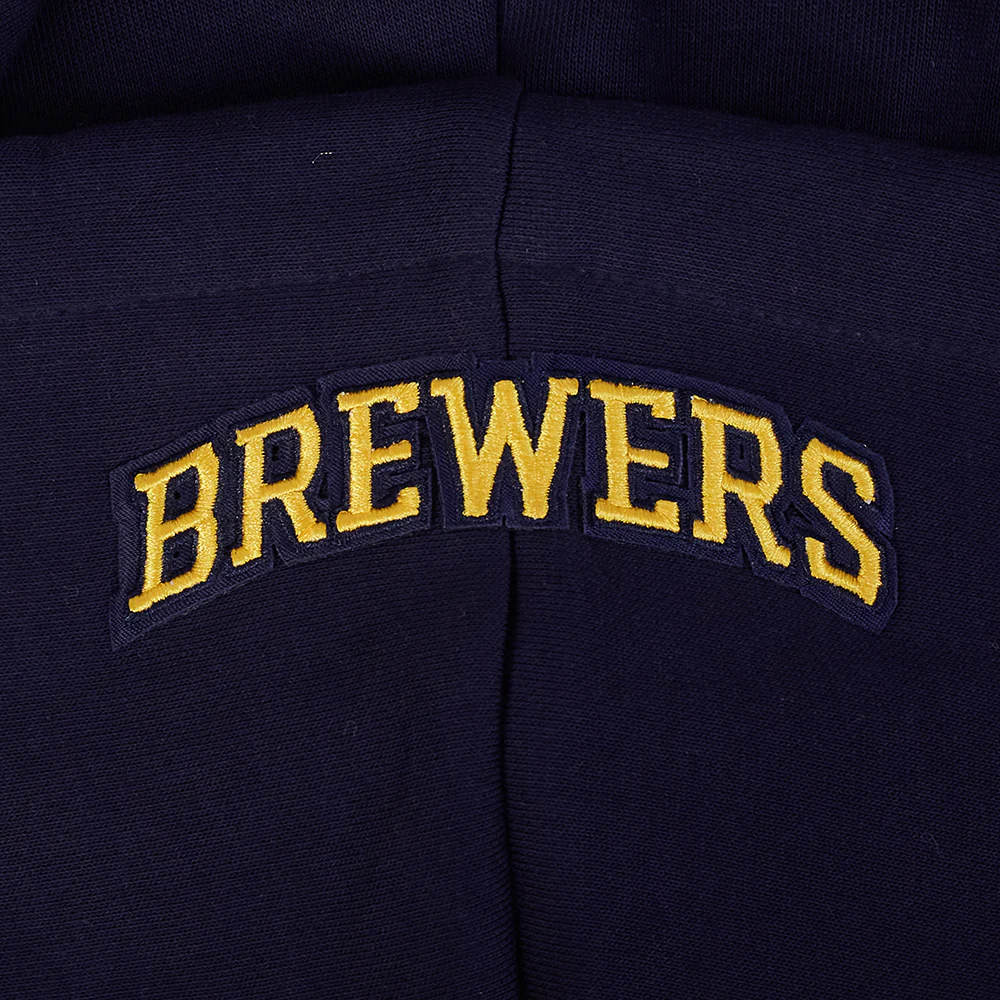 MLB MILWAUKEE BREWERS CITY RANSOM WOMEN'S RIB FLC CROPPED PO HOODIE (MIDNIGHT NAVY) - Image 5
