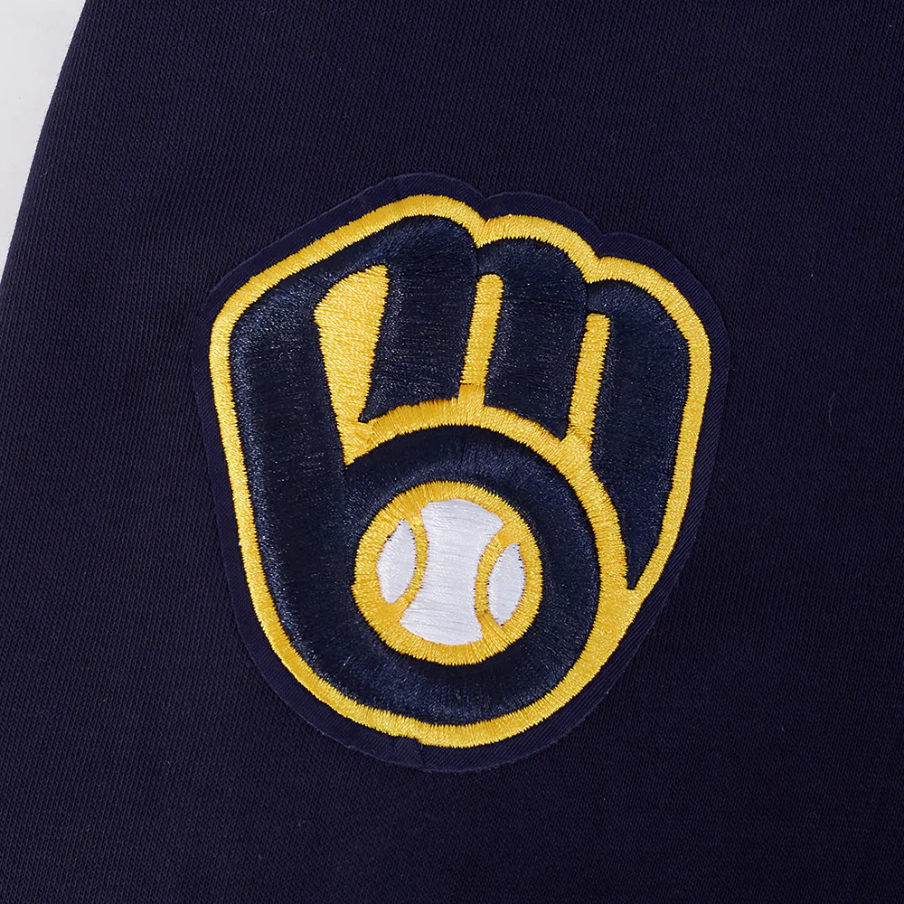 MLB MILWAUKEE BREWERS CITY RANSOM WOMEN'S RIB FLC CROPPED PO HOODIE (MIDNIGHT NAVY) - Image 7