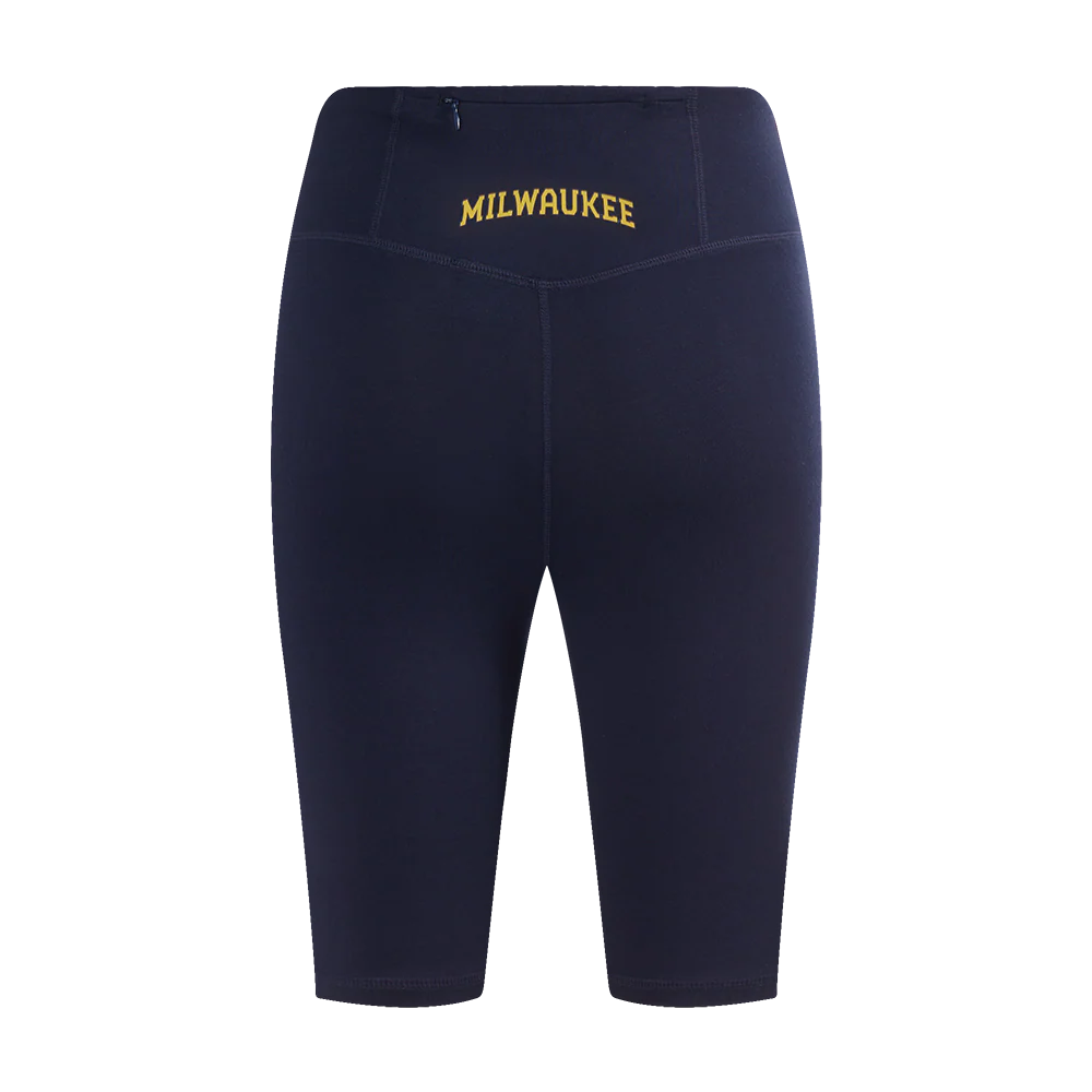 MLB MILWAUKEE BREWERS CLASSIC WOMEN'S COTTON BIKE SHORT (MIDNIGHT NAVY) - Image 4